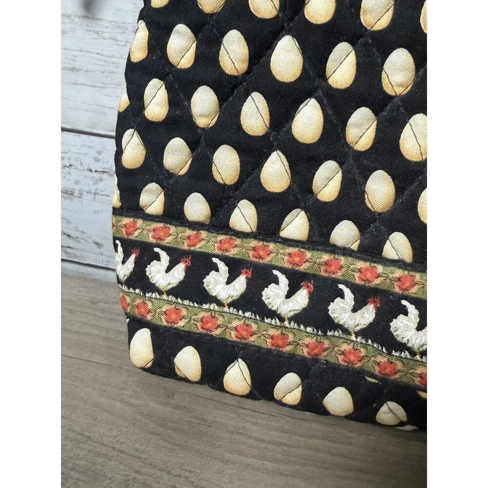 Vera Bradley Rooster Eggs Chicken Themed Quilted Pouch Cosmetics Zippered Bag